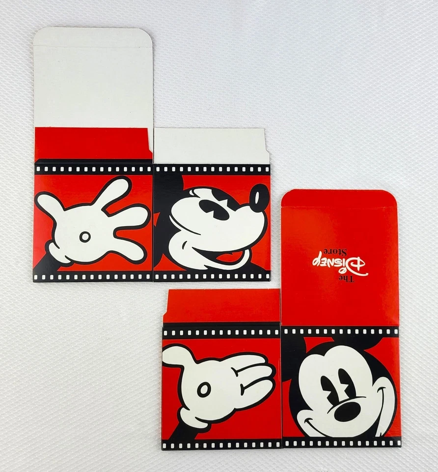 Винтажный Disney Store Микки Маус - подарочные коробки, квадратный красный, синий 1990-х * выбрать * - Изображение 1 из 1