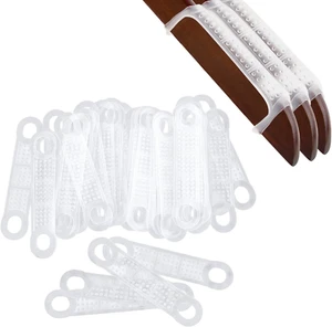 100 Pack Clear Non-Slip Rubber Clothes Hanger Grips Clothing Strips Hanging - Picture 1 of 8