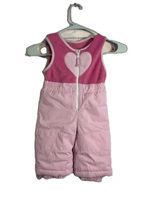 Lindos Pantalones de Nieve Rosa Columbia De Colección Babero Corazón 12 Mos Invierno Niño Pequeño Foto 1 de 4