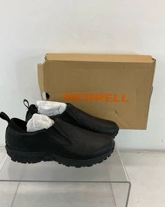 Merrell Jungle Moc AC+ Pro Black Leather Slip-On Shoes 10M - Picture 1 of 7