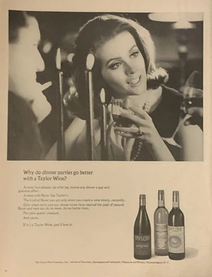 Taylor Wines 1965 anuncio impreso cenas van mejor con Hammondsport NY de colección años 60 Foto 1 de 4