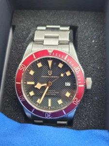 Orologio automatico PAGANI DESIGN PD-1671 NH35A quadrante nero lunetta marrone in scatola - Foto 1 di 7