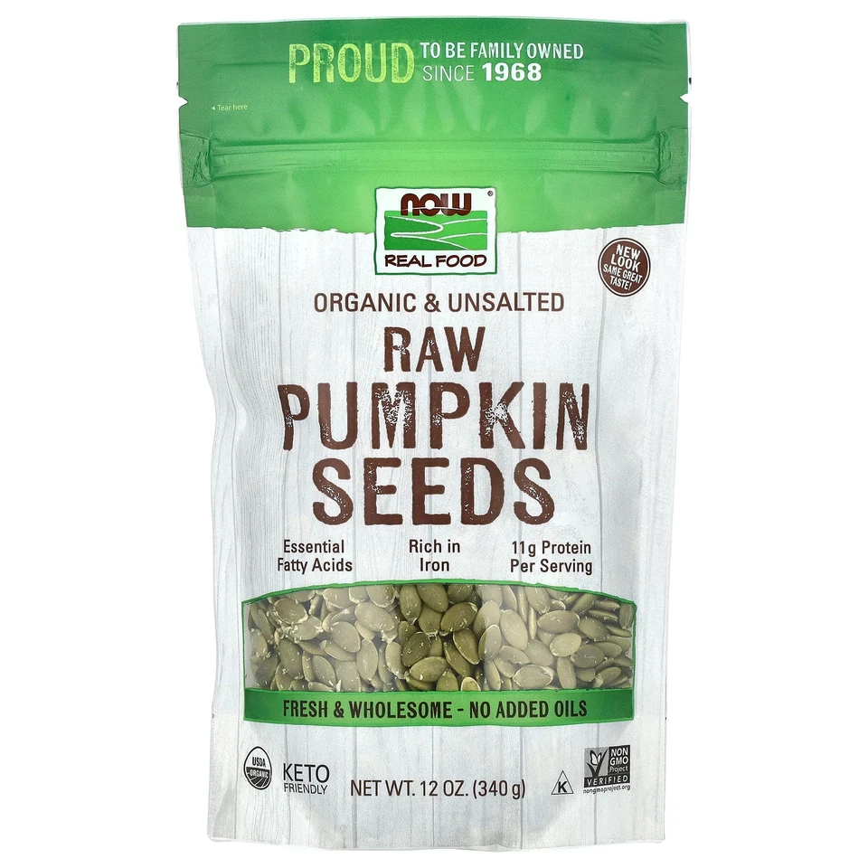 Organic Raw Pumpkin Seeds, Unsalted, 12 oz (340 g) - Image 1 of 2