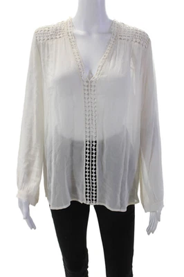 Blusa Joie Mujer Seda Manga Larga Abotonada Elegante Forrada Blanca Talla M Foto 1 de 4