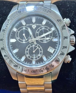 Swiss Legend 316L Men’s Chronograph Watch Runs Perfectly 7inch - Picture 1 of 7