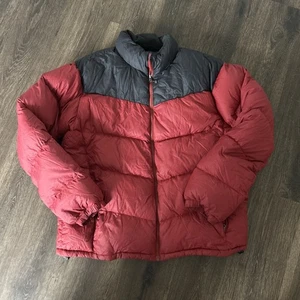 EDDIE BAUER Premium Goose Down Puffer Jacket Men’s XL Red Black 700 Fill Power - Picture 1 of 9