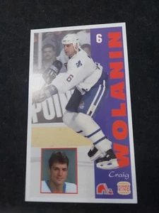 Craig Wolanin 1994-95 Team Issued Quebec Nordiques Burger King Sponsored Card - Bild 1 von 2