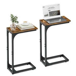 C-Form Beistelltische 2er Set - Moderner kleiner Sofatisch mit TV-Ablage für Couch... - Bild 1 von 7