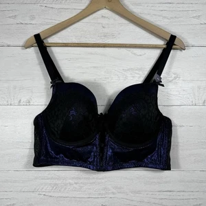 Cacique leicht gefütterter Balconette BH Damen Größe 40C blau schwarz - Bild 1 von 9