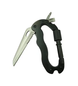 Multitool Carabiner with Folding Knife, EDC Keychain Carabiner Built in Pocke... - Picture 1 of 5