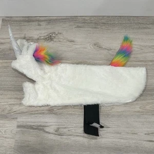 White Rainbow Unicorn Pet Dog Halloween Costume Size M Medium Breed - Picture 1 of 8