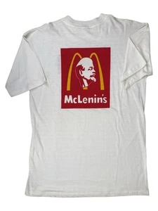 Vintage 1990s McLenin's Vladimir Lenin Soviet Union McDonalds Parody Shirt Large - Bild 1 von 5