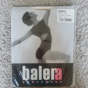 NUOVO BALERA Dancewear collant balletto senza piedi SA caramello beige donna T90 - Foto 1 di 3