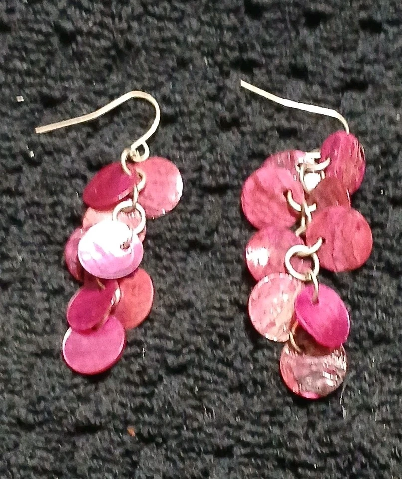 Pendientes colgantes de araña con racimo de fushia de colección años 80 Mermaidcore Beachy Foto 1 de 4
