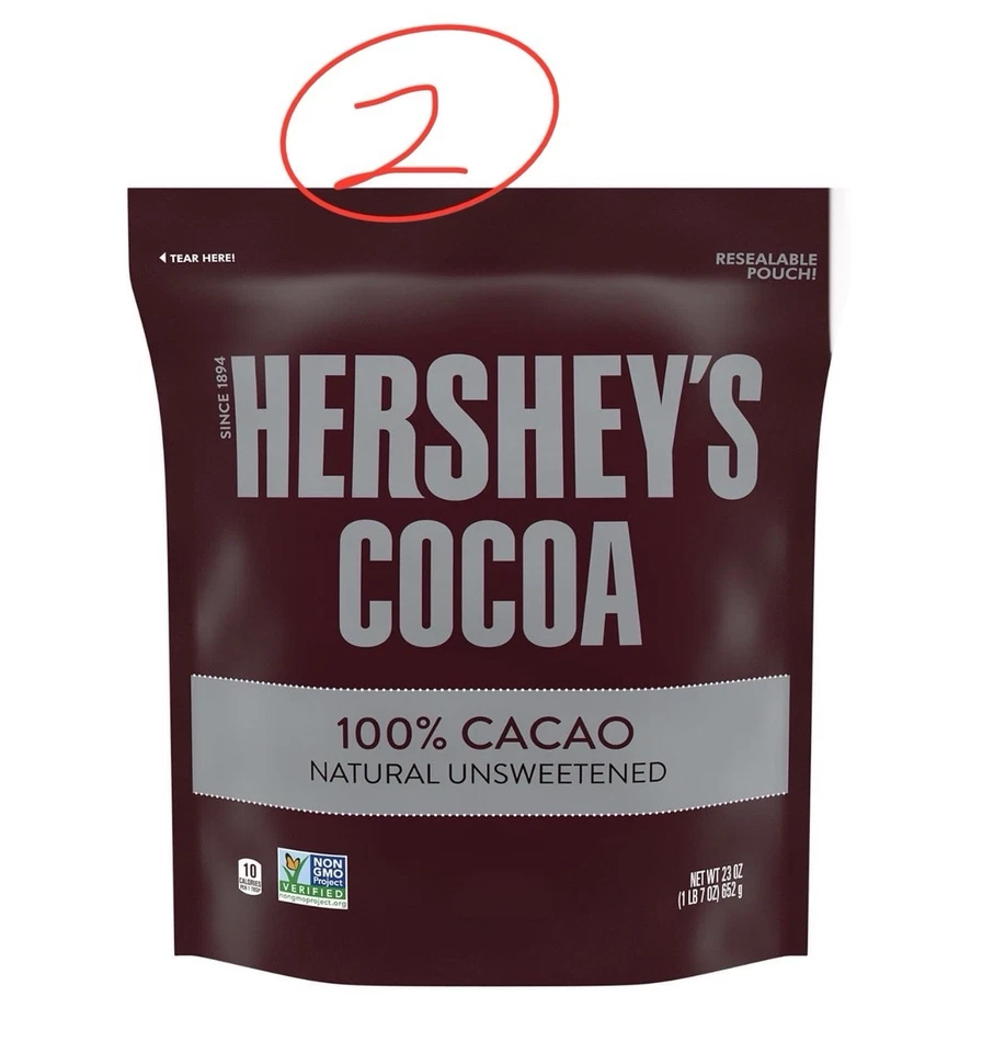 Hershey's Cocoa 100 Cacao Natural Unsweetened 23 oz Baking Powder.