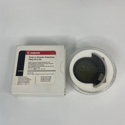 Canon PL-C 52mm Drop-in Circular Polarizing PL-C- 52 Filter w/Box & Case - Image 1 of 4