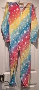 Pijama unicornio moderno para niños arco iris y estrellas con capucha sin pies. Talla M 10/12 - Imagen 1 de 9