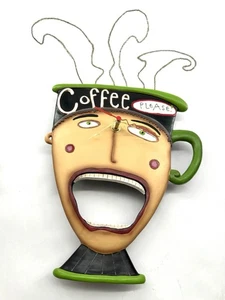 Rare Allen Designs Studio Collectibles Coffee Please Wall Clock - (See Desc.) - Picture 1 of 7