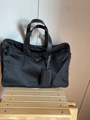 Prada 2Way Business Bag Crossbody Nylon Saffiano Black Used - Image 1 of 4