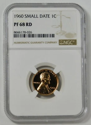 1960 Lincoln Cent "SMALL DATE" NGC Gem Proof 68 RD - Image 1 of 2