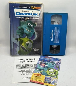 Monsters Inc VHS 2002 Disney Pixar Blue Video Tape Classic Inserts VTG Clamshell - Picture 1 of 14