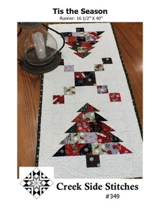 TIS THE SEASON Quilted Table Runner Pattern by Creek Side Stitches 16.5" x 40" - Picture 1 of 2