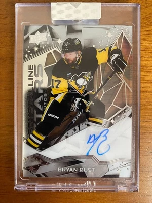 2024-25 Upper Deck UD Clear Cut Crystalline Stars BRYAN RUST Penguins CSA-BR - Image 1 of 2