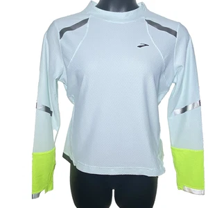 Brooks Woman Size Medium Run Carbonite Long Sleeve Low Light High Vis Scotchlite - Picture 1 of 9