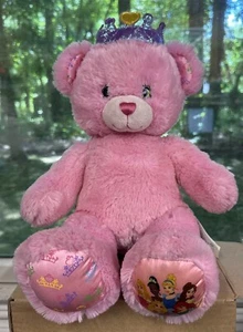 Costruisci un orso rosa DISNEY PRINCESS peluche cuore corona Cenerentola Belle Raperonzolo - Foto 1 di 5