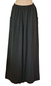Pantalones italianos de lino lavado Lagenlook bolsillos elásticos en la cintura talla única UK 10-14 - Imagen 1 de 10