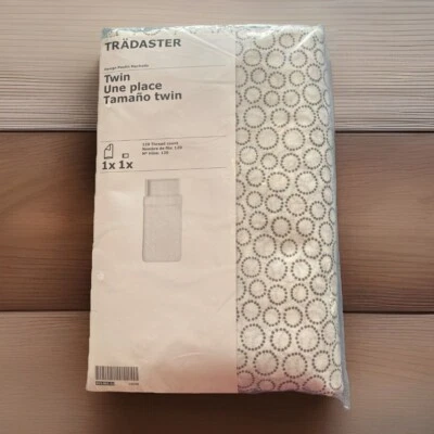 IKEA TRADASTER Twin Duvet Cover SET  Pillowcase Gray White 803.951.11 NEW IKEA - Image 1 of 4