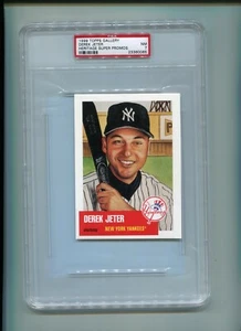 DEREK JETER NEW YORK YANKEES 1999 TOPPS GALLERY HERITAGE SUPER PROMO 4X6 PSA 7 - Picture 1 of 2