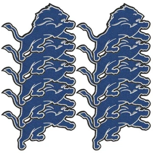 10 pcs Detroit Lions Michigan Football Logo Size 4.0"x2.5" Sew Iron On Patches - Foto 1 di 12