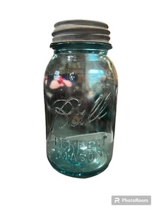 DE COLECCIÓN BOLA PERFECTA ALBAÑIL TARRO DE CUARTO AZUL - TAPA DE ZINC - Imagen 1 de 1