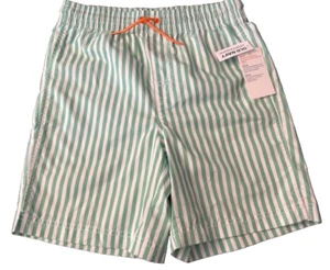 Old Navy Green and White Striped Lined Swim Trunks Boys Size XL 14/16 NWT - Picture 1 of 7
