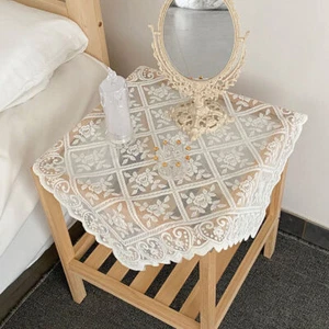 White Vintage Embroidered Lace Tablecloth Dining Table Cloth Wedding Home Decor - Picture 1 of 23