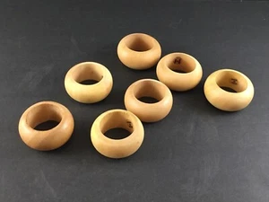 Napkin Rings Natural Unfinished Wood (Set of 7).  Made In India - Picture 1 of 7