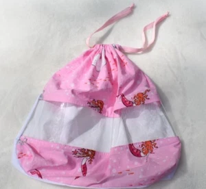 mermaid drawstring bag child’s beach swim pool treasure sack pink see through - Picture 1 of 3
