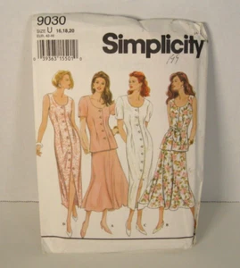 Simplicity 9030 Button-Front Dress or 2-Piece Dress Pattern 16, 18, 20 Uncut - Picture 1 of 2