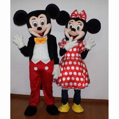 MICKEY MOUSE Y MINNIE MOUSE Traje Adulto Talla Mascota Disfraz Bonito Foto 1 de 4
