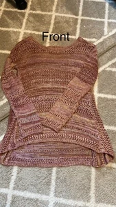 Women’s Long Sleeve Open Knit Sweater Size XS Pink - Picture 1 of 4