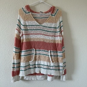 Roxy Women’s Knit Pull Over Hoodie Small Beachy Vacation surf Coverup Cruise - Picture 1 of 13