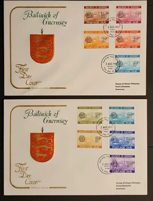 Guernsey Stamps 1977 Postage Dues across 2 First Day Covers Cotswold (w) - Image 1 of 2