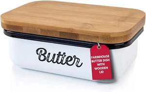 Farmhouse Butter Dish - Retro Airtight Butter Container with Lid; Covered Butter - Picture 1 of 12