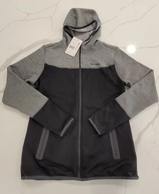 NWT MARMOT Women's SIRONA HOODY Hood Zip-up Jacket Coat Black Gray Grey L LARGE - Image 1 of 4