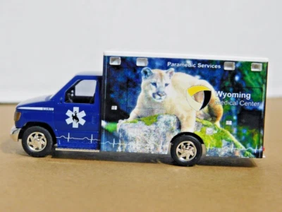 Busch 41849 1/87 HO Ford E-350 Wyoming Medical Center Ambulance Mt Lion NIB - Image 1 of 4