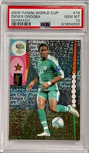 2006 Panini World Cup Germany Didier Drogba #74 PSA GEM MINT 10 Low POP Chelsea - Picture 1 of 2