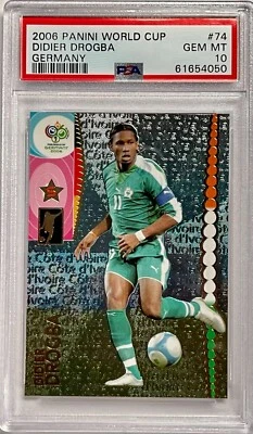 2006 Panini World Cup Germany Didier Drogba #74 PSA GEM MINT 10 Low POP Chelsea - Image 1 of 2