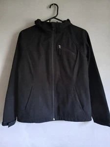 Women's Free Tech Black Hooded Zip Front Jacket Sz4-6 Pockets - Picture 1 of 18