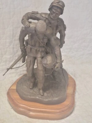 DE COLECCIÓN BATALLA CANSADO MILITAR SOLDADO PISTOLA BRONCE MACIZO ESTATUA ESCULTURA ENGRANAJE Foto 1 de 4